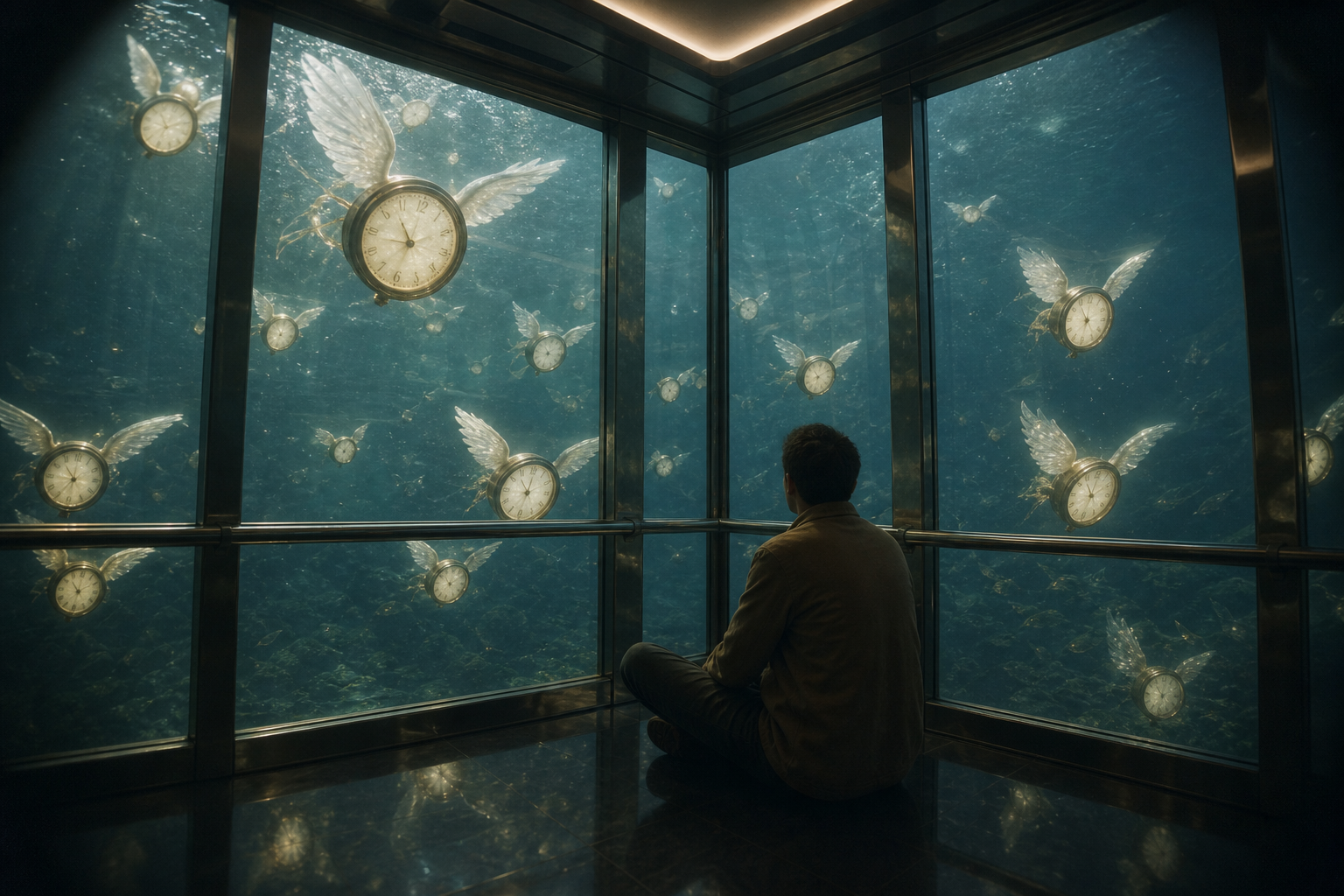 Winged Clocks Beneath the Sea